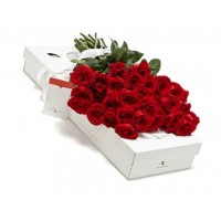 29 красных роз в коробке